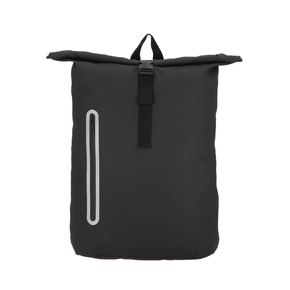 PU-gecoat R-PET 600D rolltop rugzak 20L — drukvlak voorzijde