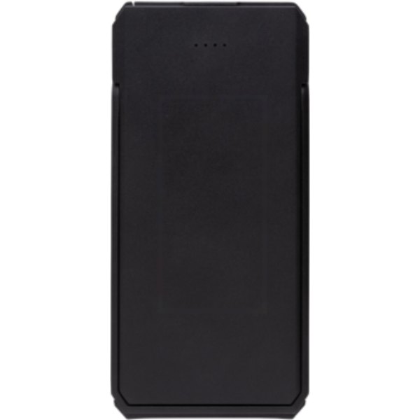 Skywave RCS gerecyclede kunststof zonne-powerbank 10000 mAh — drukvlak artikel achterzijde