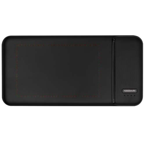 Loop powerbank van 10.000 mAh van gerecycled plastic — drukvlak paneel