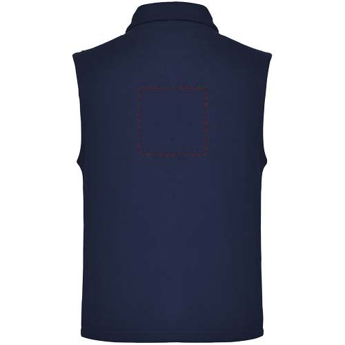 Bellagio unisex fleece bodywarmer — drukvlak impact hoog op de achterzijde