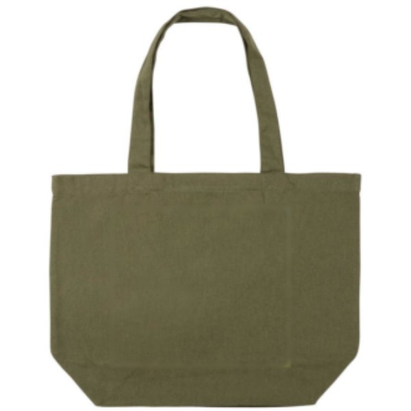Impact Aware™ re-canvas shopper met vakje 240gsm ongeverfd — drukvlak artikel achterzijde