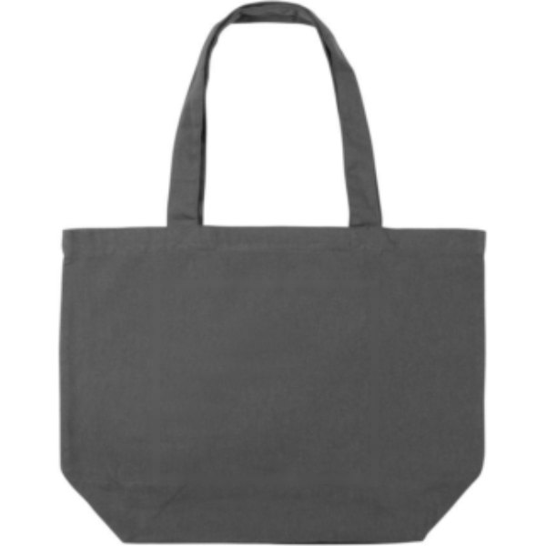 Impact Aware™ re-canvas shopper met vakje 240gsm ongeverfd — drukvlak artikel voorzijde