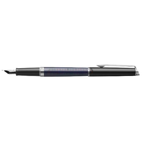 Waterman Hemisphere vulpen met kleurblokken en palladium afwerking (blauwe inkt) — drukvlak romp