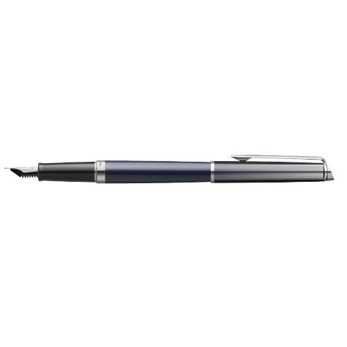 Waterman Hemisphere vulpen met kleurblokken en palladium afwerking (blauwe inkt) — drukvlak dop