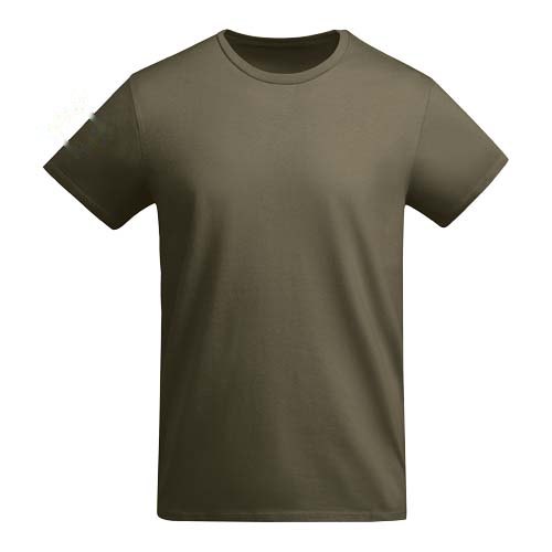 Breda 175 g/m² biologisch katoenen herenshirt met korte mouwen — drukvlak rechter bicep
