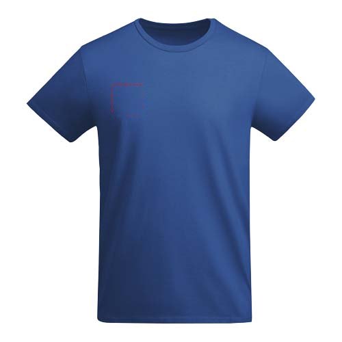 Breda 175 g/m² biologisch katoenen herenshirt met korte mouwen — drukvlak rechter borst
