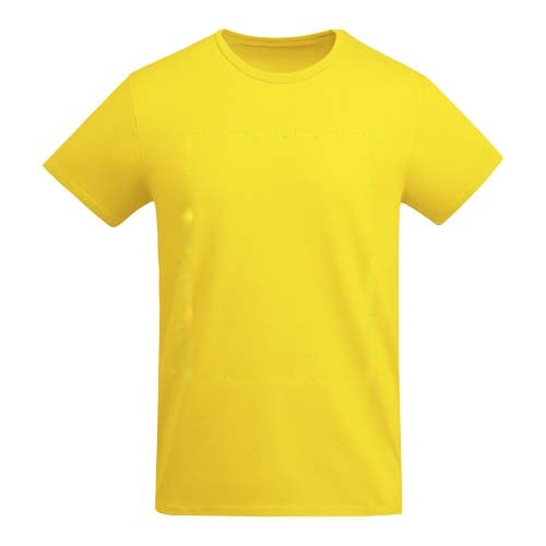 Breda 175 g/m² biologisch katoenen herenshirt met korte mouwen — drukvlak impact volledige voorzijde