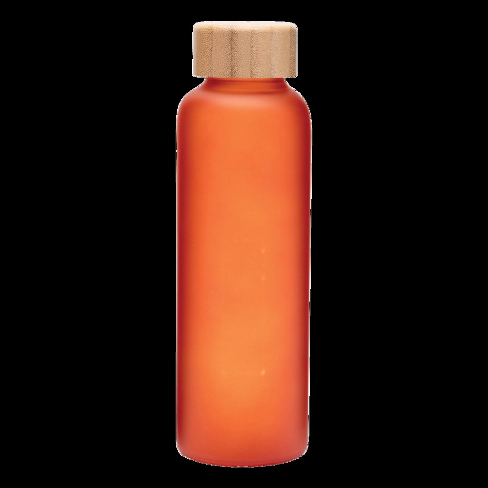 TAKE FROSTY - Glazen drinkfles — drukvlak gecentreerd aan de onderkant