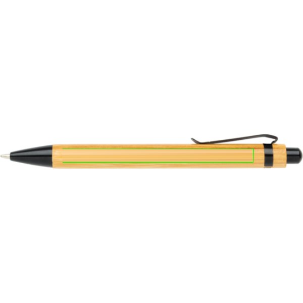 A5 Bamboe notitieboek & pen set — drukvlak naast clip