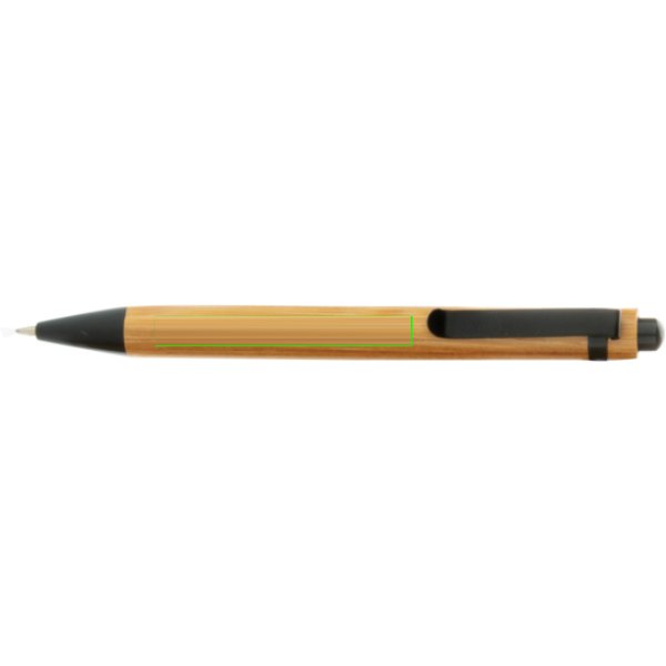 A5 Bamboe notitieboek & pen set — drukvlak voor de clip
