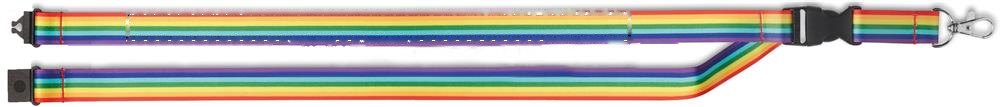 BOWYARD - Regenboog RPET sleutelkoord — drukvlak band(s) achterzijde