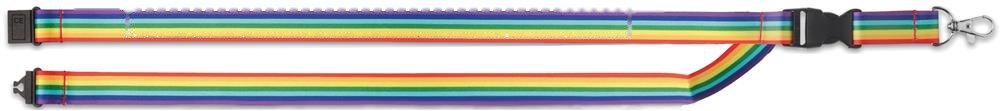 BOWYARD - Regenboog RPET sleutelkoord — drukvlak band(s) voorzijde