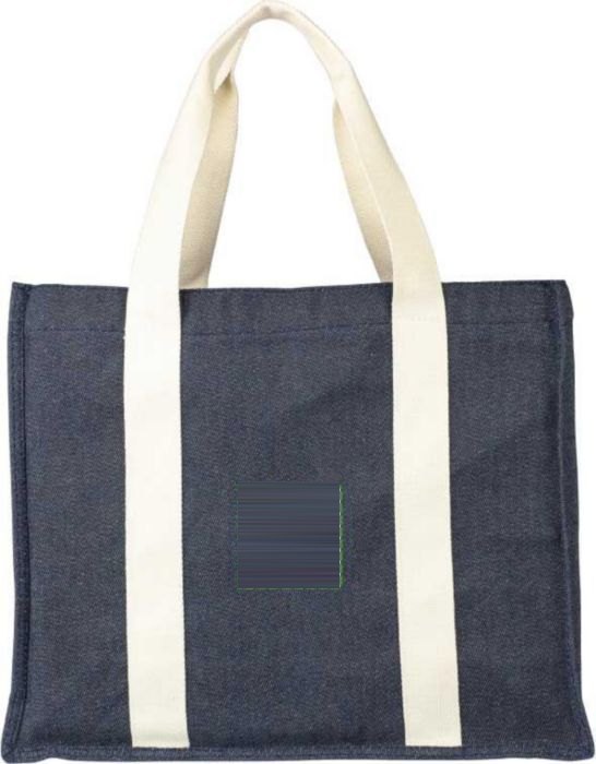 Denim boodschappentas (280 gsm) Gretchen — drukvlak voorzijde