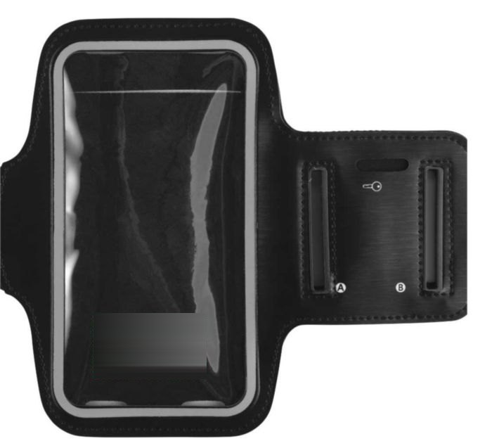Telefoonarmband Danny | Kunststof en klittenband — drukvlak voorzijde onder