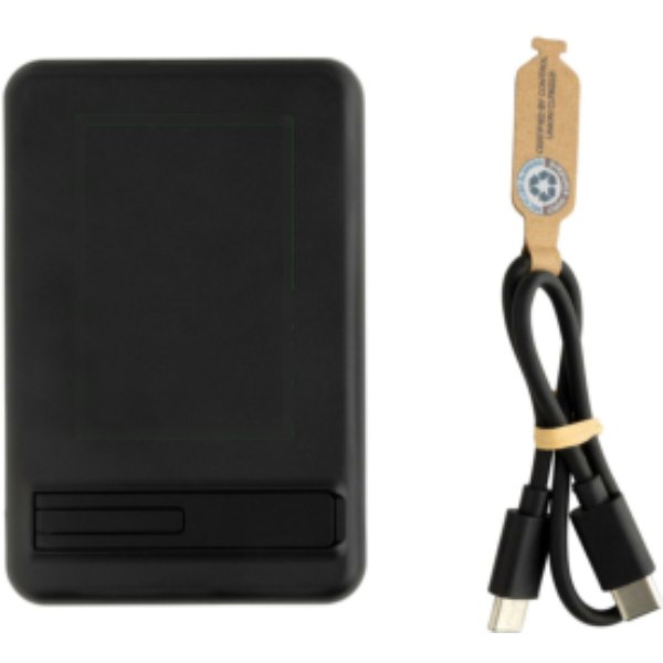 Zen RCS rplastic 5000 mah 5W magnetische bamboe powerbank — drukvlak artikel achterzijde