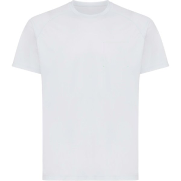 IQONIQ Tikal gerecycled polyester sneldrogend sport t-shirt — drukvlak borst linkerzijde