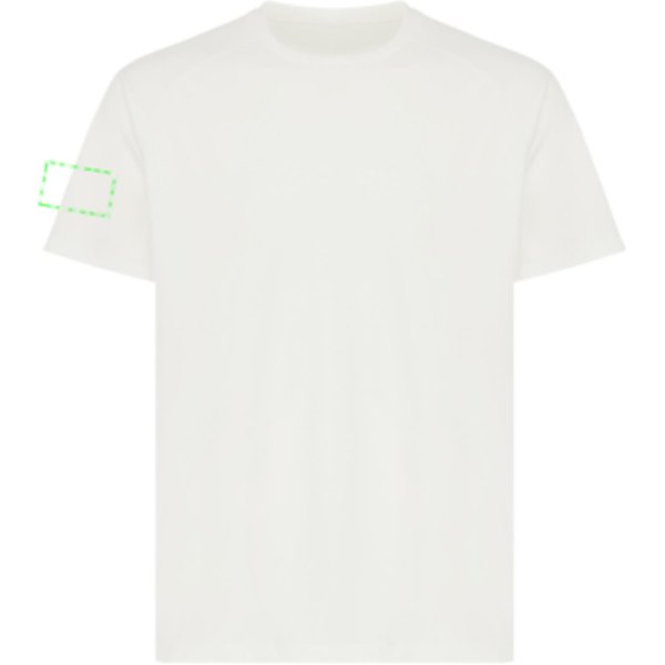 IQONIQ Tikal gerecycled polyester sneldrogend sport t-shirt — drukvlak mouw rechts