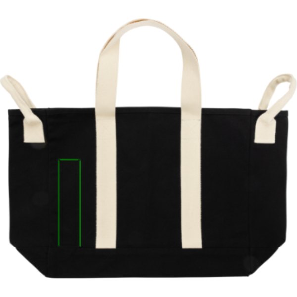 BEAU AWARE™ strandtas van 400gsm gerecycled canvas — drukvlak artikel voorzijde links