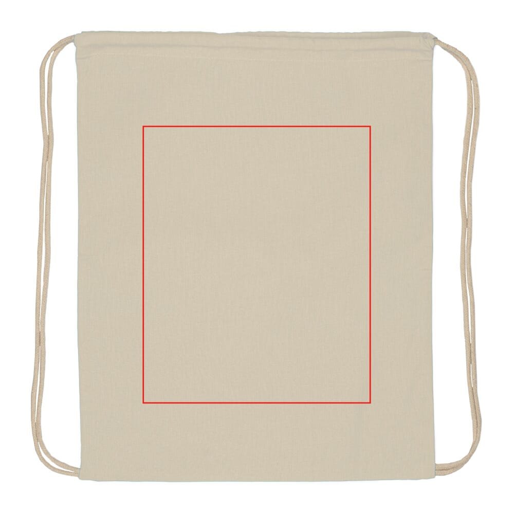 Rugzak katoen OEKO-TEX® STANDARD 100 140g/m² 35x45cm — drukvlak groot op achterzijde