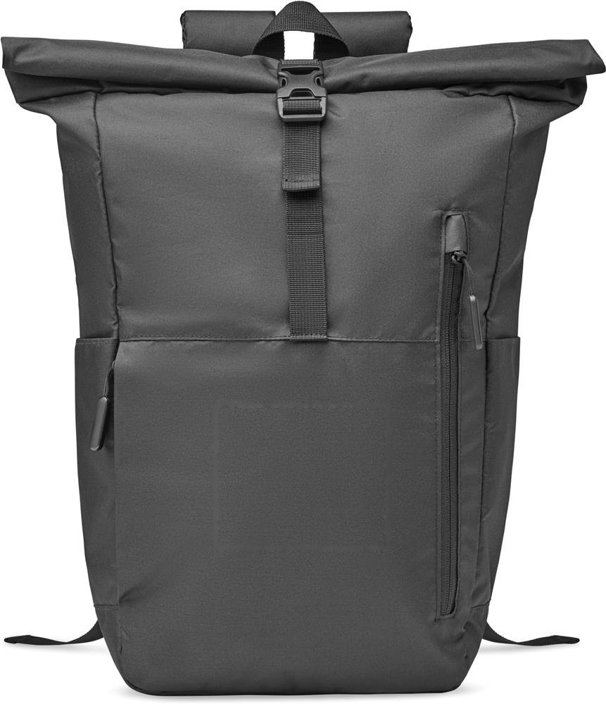 VALLEY ROLLPACK - 300D RPET rolltop rugzak — drukvlak voorzijde vak