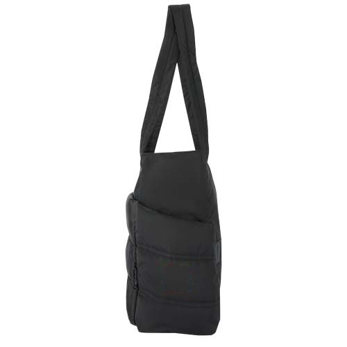 Puffer 15,6" GRS gerecycleerde laptopdraagtas 18L — drukvlak links