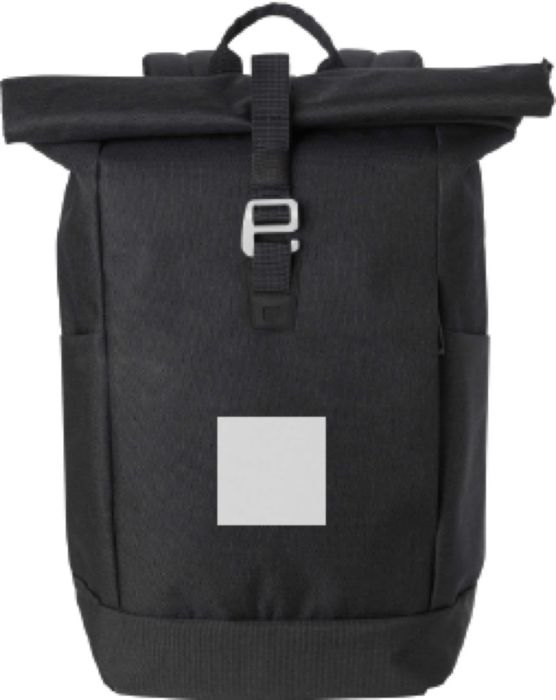 Rugzak Oberon | Gerecycled | Rolsluiting | Laptop 14" | 20 l — drukvlak voorzijde