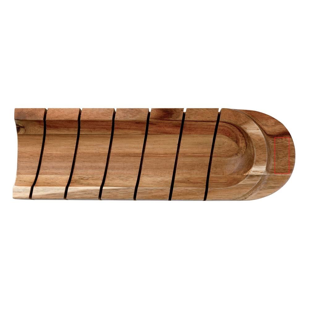 Stokbroodhouder met mes — drukvlak plank