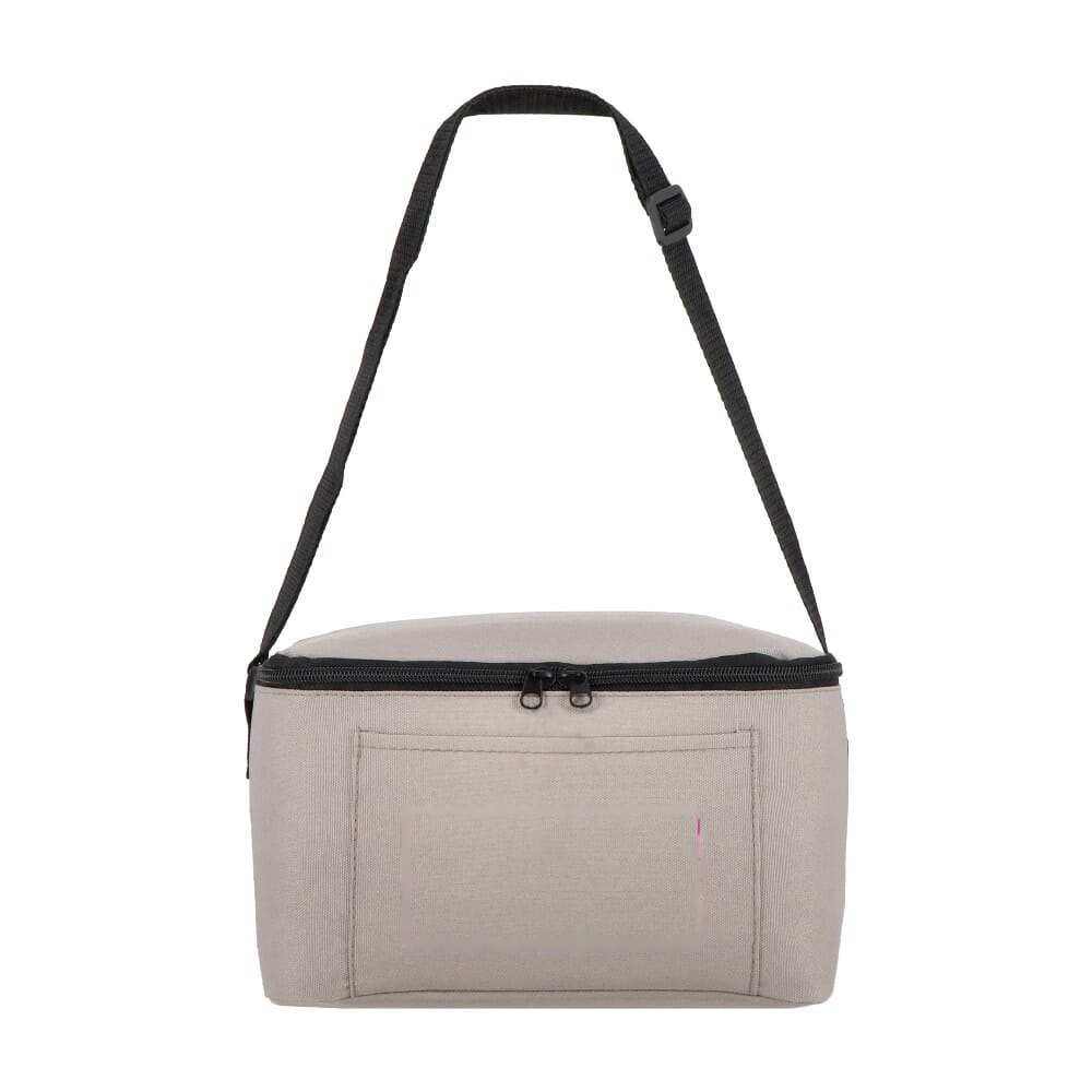 600D gerecycled PET koeltas voor 6 blikjes 25 x 14.5 x 15.5 cm 5 L — drukvlak op vak voorzijde