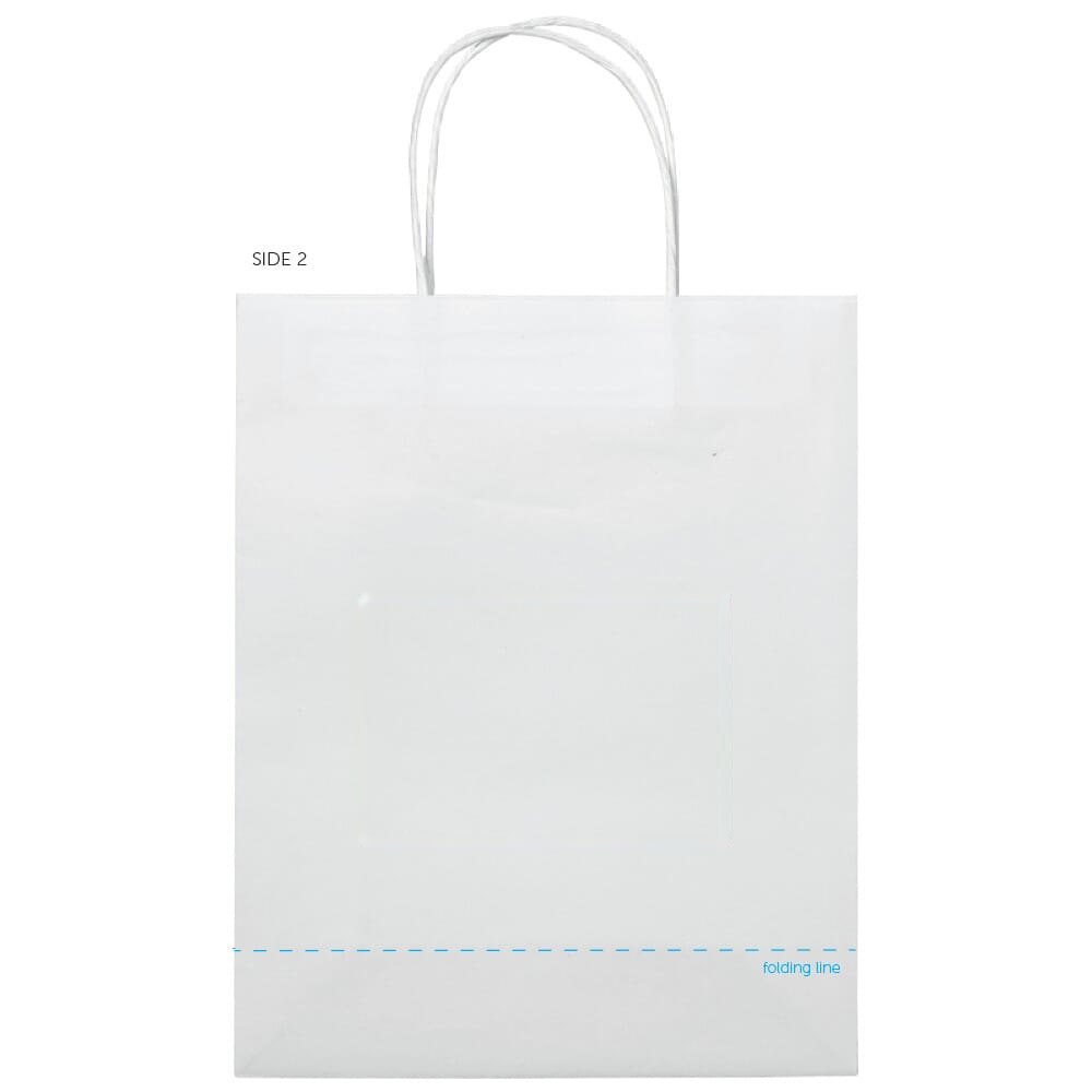 Draagtas papier middel 120g/m² — drukvlak midden op de achterkant