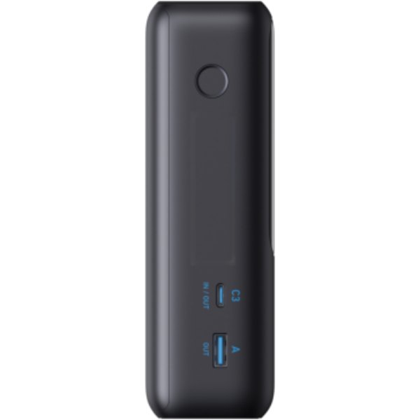 Anker Powerbank 25.000 mAh 165W met ingebouwde kabel — drukvlak artikel zijkant links