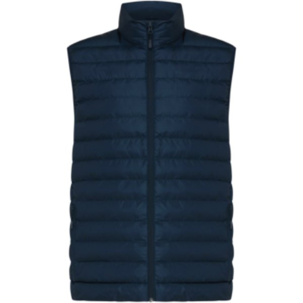 IQONIQ Meru heren gerecycled polyester bodywarmer — drukvlak borst linkerzijde