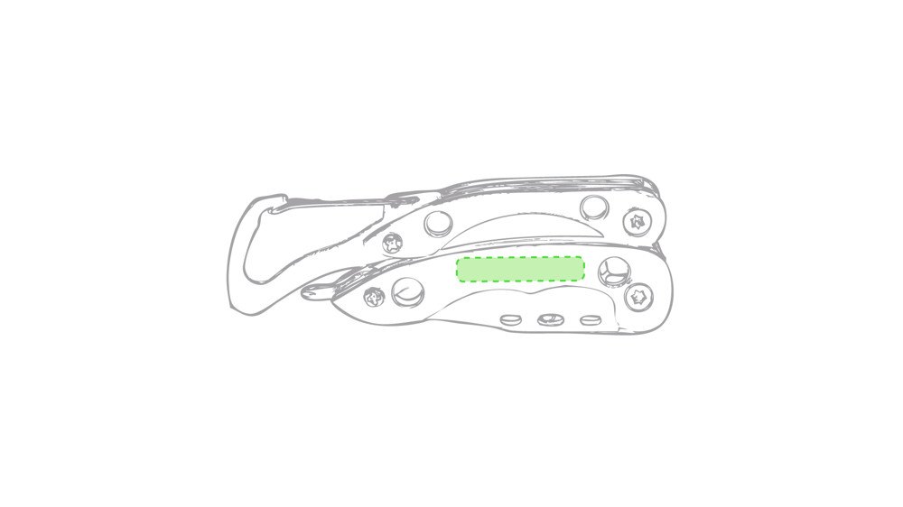 Multitool Borth — drukvlak op de houder zijde a