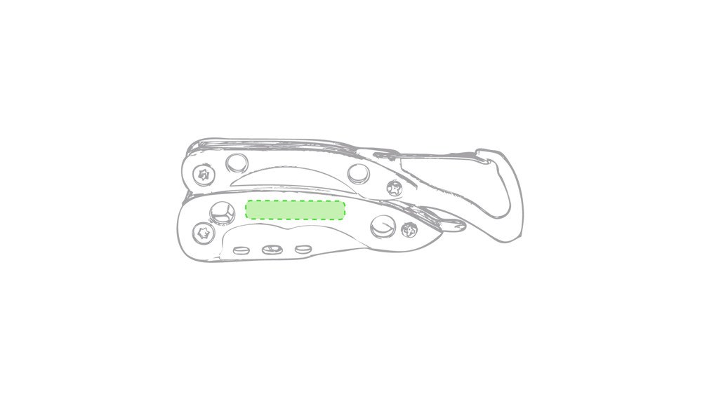 Multitool Borth — drukvlak op de houder zijde b