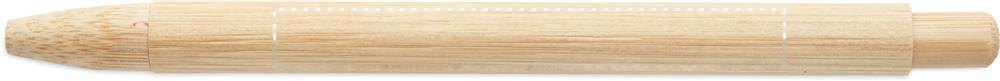 MAMBO - Bamboo balpen met drukknop — drukvlak opposite de clip