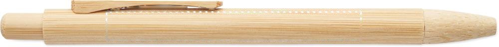 MAMBO - Bamboo balpen met drukknop — drukvlak romp linkshandig