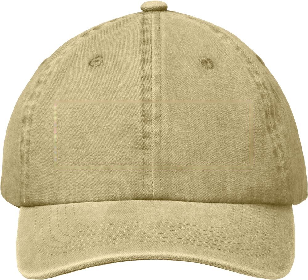 BEAU - 6 panelen baseballcap 265gr/m² — drukvlak voorzijde