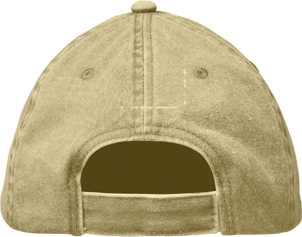 BEAU - 6 panelen baseballcap 265gr/m² — drukvlak achterzijde