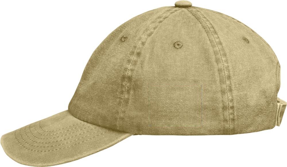 BEAU - 6 panelen baseballcap 265gr/m² — drukvlak links zijde