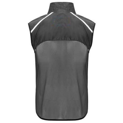 Jannu lichte unisex hardloopbodywarmer — drukvlak hoog op de achterzijde