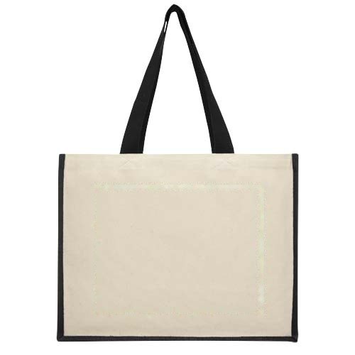 Varai 320 g/m² canvas en jute boodschappentas 23L — drukvlak achterzijde