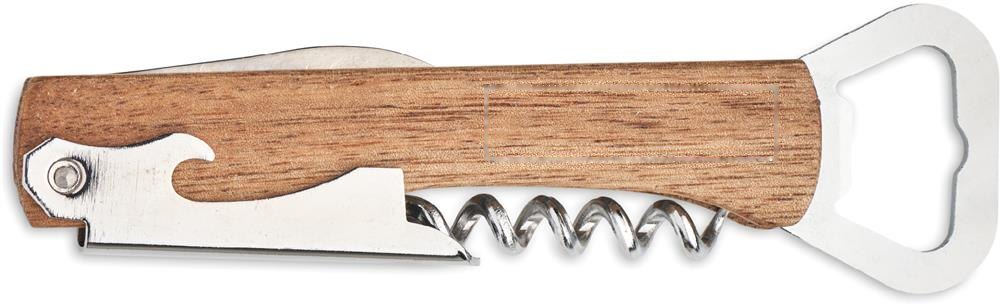 WOOL - 3 in 1 acacia flesopener — drukvlak zijde 2 rechts