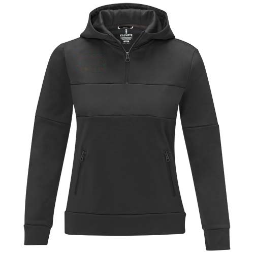 Sayan anorak dames sweater met halve rits en capuchon — drukvlak rechter borst