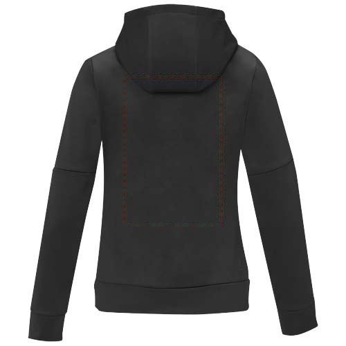 Sayan anorak dames sweater met halve rits en capuchon — drukvlak impact hoog op de achterzijde