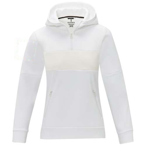 Sayan anorak dames sweater met halve rits en capuchon — drukvlak rechter bicep