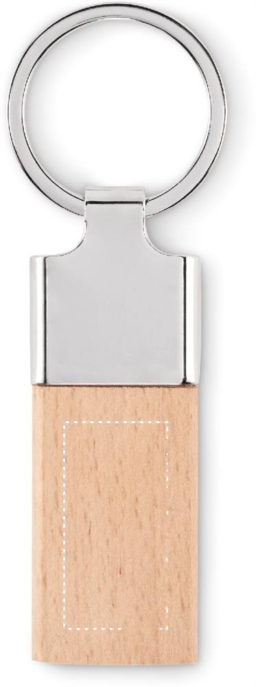 LLAVING - Sleutelhanger met rubberhout — drukvlak zijde 1 wood