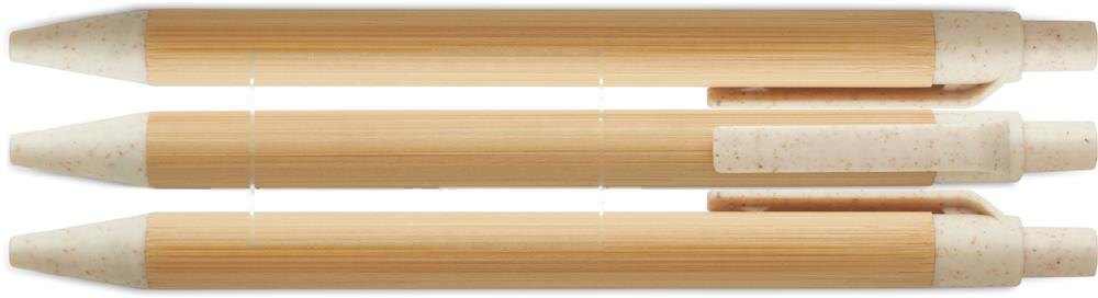 ITEA COLOUR - Bamboe balpen met drukknop — drukvlak drukvlak 1