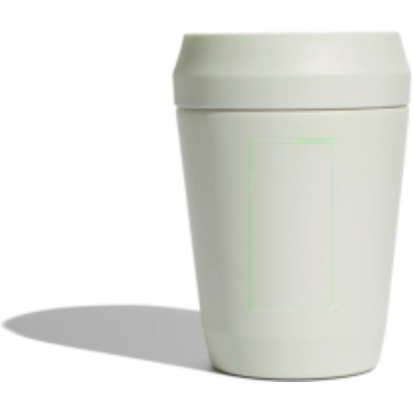Topl Recycled Staal To Go beker gepatenteerd 360 Lid 235ml — drukvlak artikel achterzijde