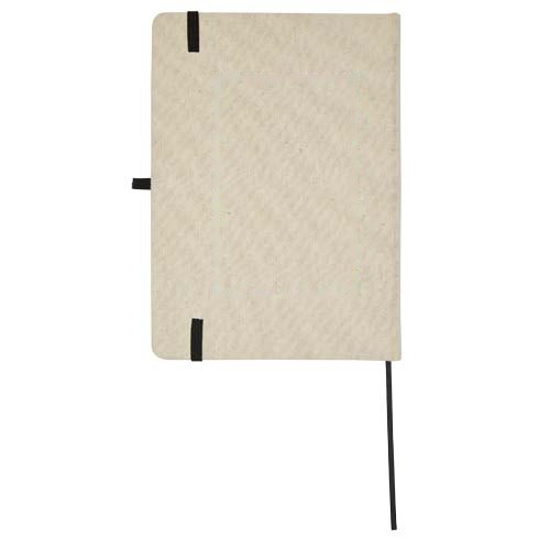Tutico hardcover notitieboek van organisch katoen — drukvlak achterzijde