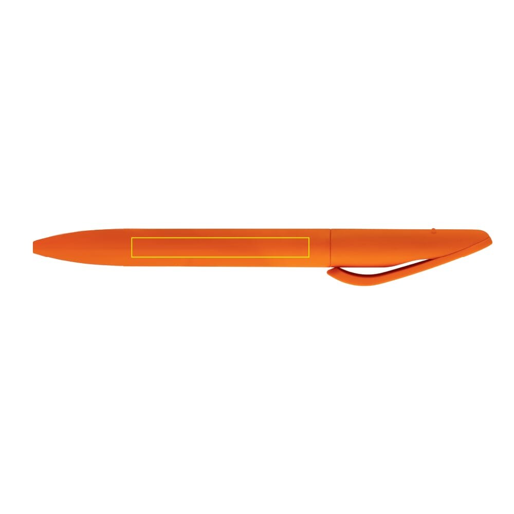 Balpen Slash soft touch Made in Germany — drukvlak 270 graden onder de clip