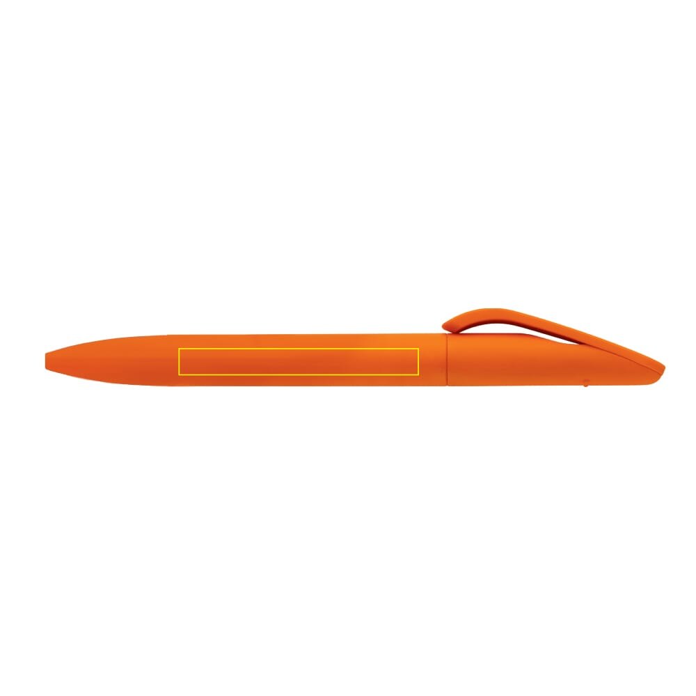 Balpen Slash soft touch Made in Germany — drukvlak 90 graden onder de clip